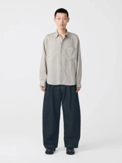 Studio Nicholson Salin Shirt In Pebble Black