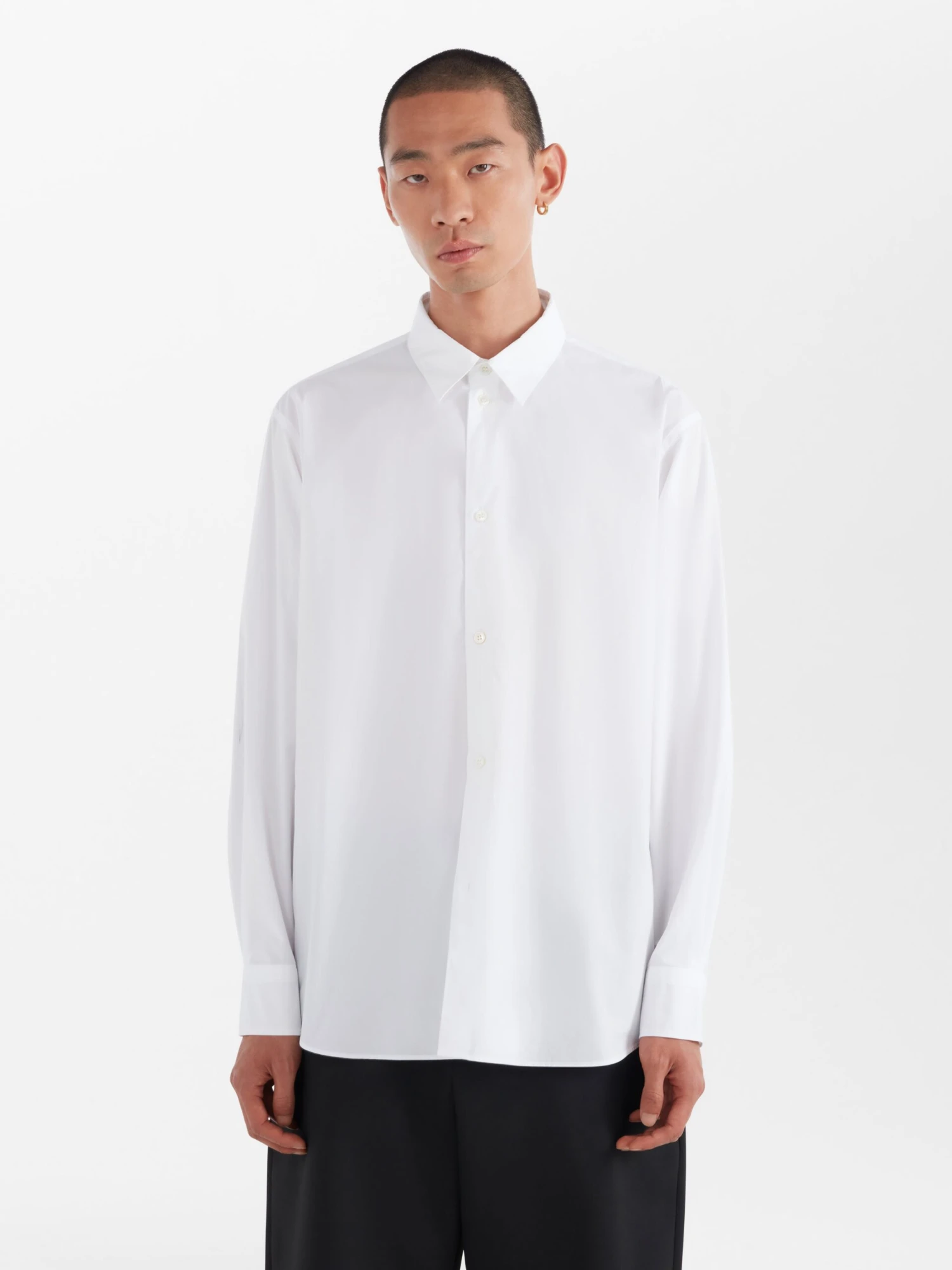 Studio Nicholson Santo Shirt In Optic White 1 Studio Nicholson Santo Shirt In Optic White