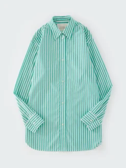 Studio Nicholson Santos Shirt In Stripe Green 16 Studio Nicholson Santos Shirt In Stripe Green -Studio Nicholson SANTOSSNW 1301CLASSICSTRIPEGREEN CREAM 0267 FS scaled