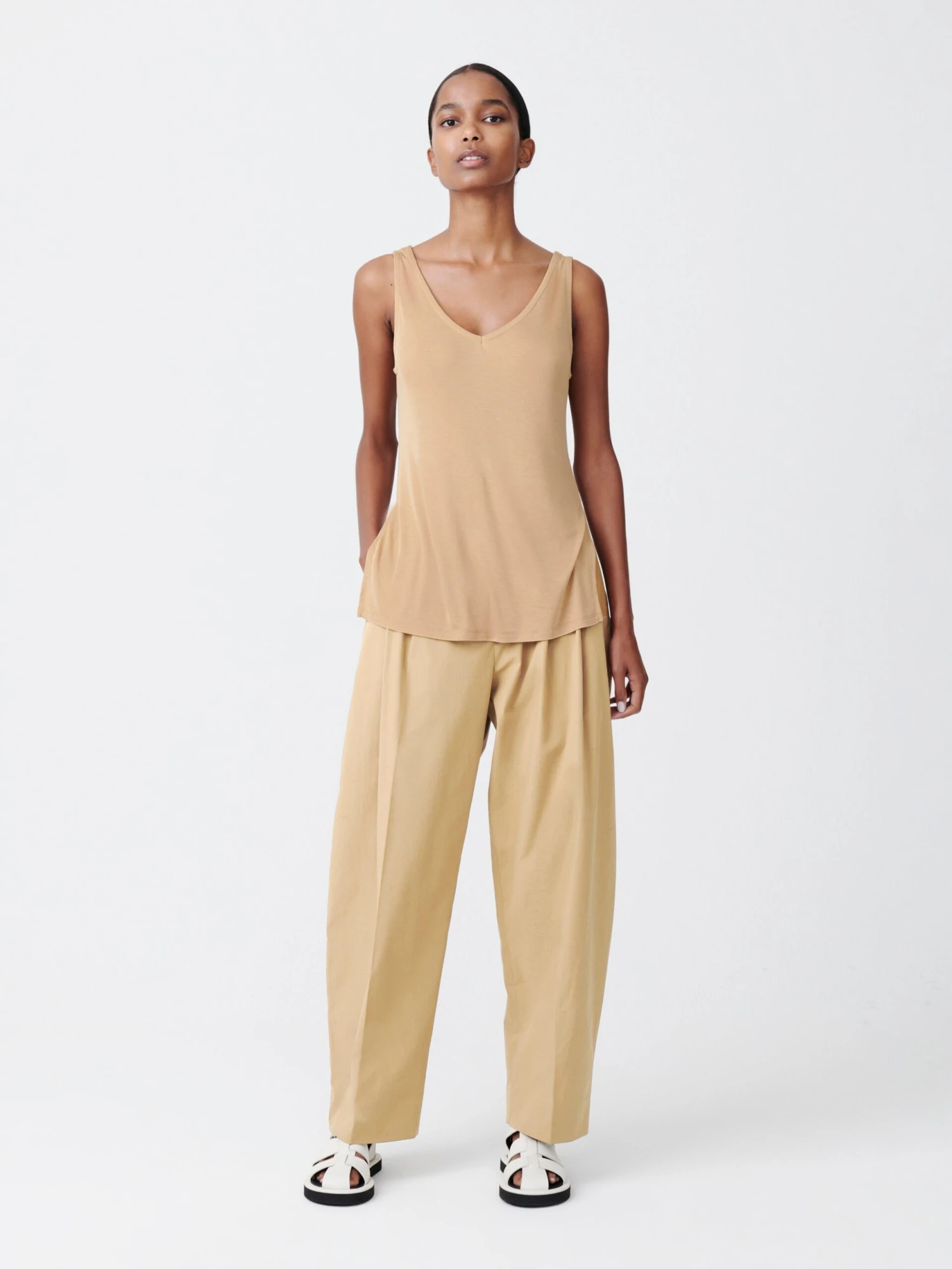 Studio Nicholson Shea Vest In Sand 2 Studio Nicholson Shea Vest In Sand - Image 2