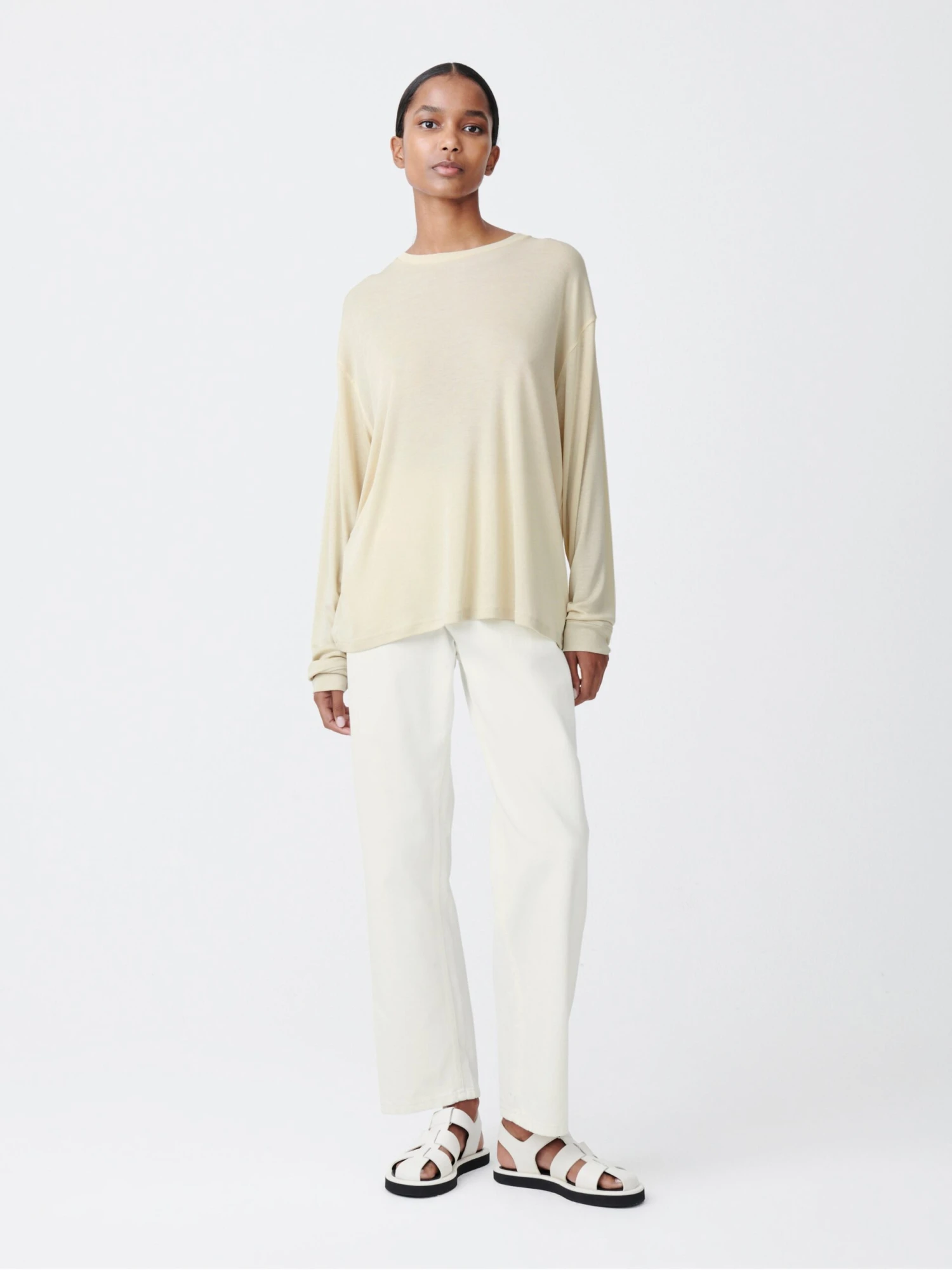 Studio Nicholson Simmons Lyocell T-Shirt In Bamboo 2 Studio Nicholson Simmons Lyocell T-Shirt In Bamboo - Image 2