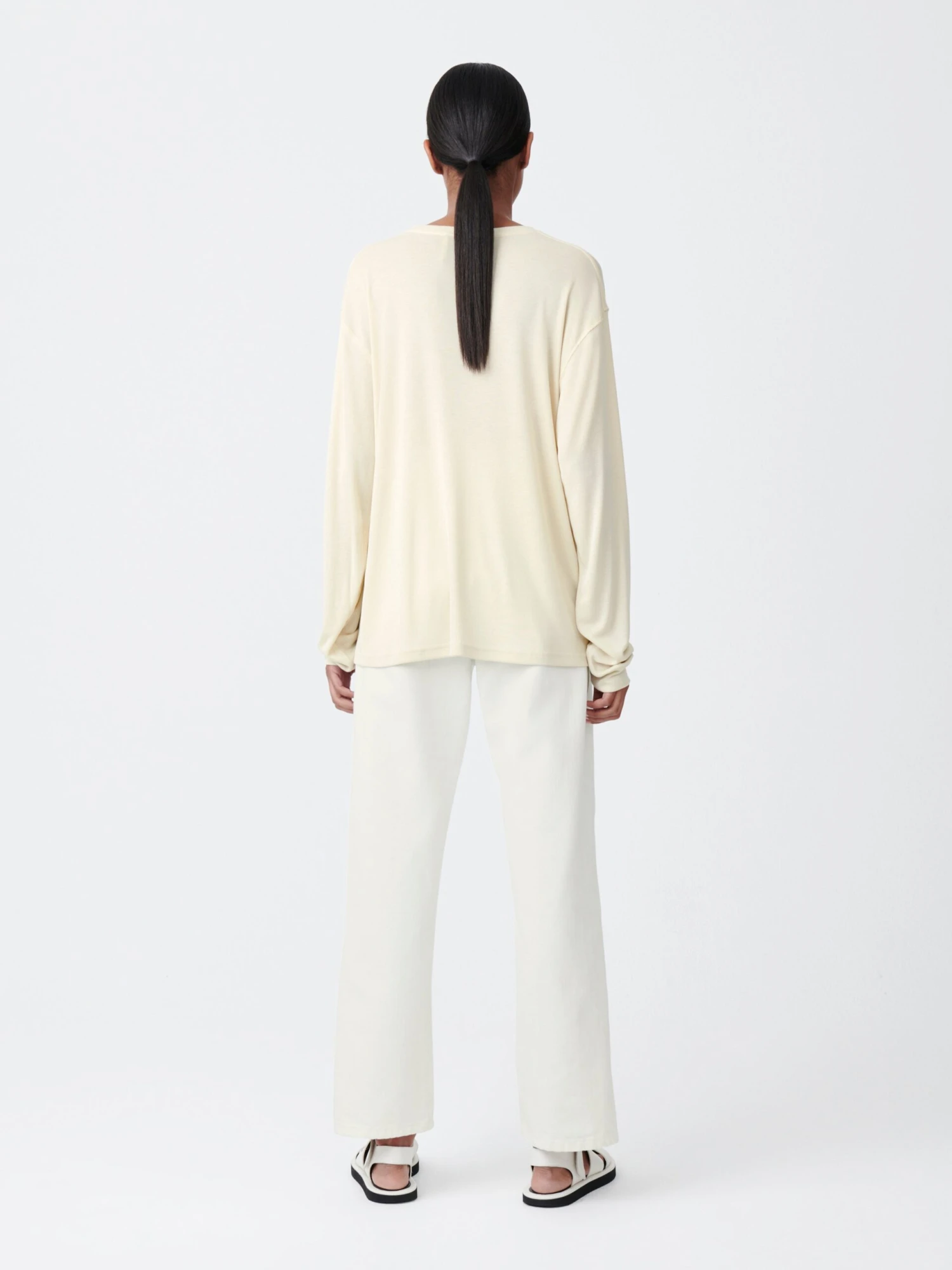 Studio Nicholson Simmons Lyocell T-Shirt In Bamboo 4 Studio Nicholson Simmons Lyocell T-Shirt In Bamboo - Image 4