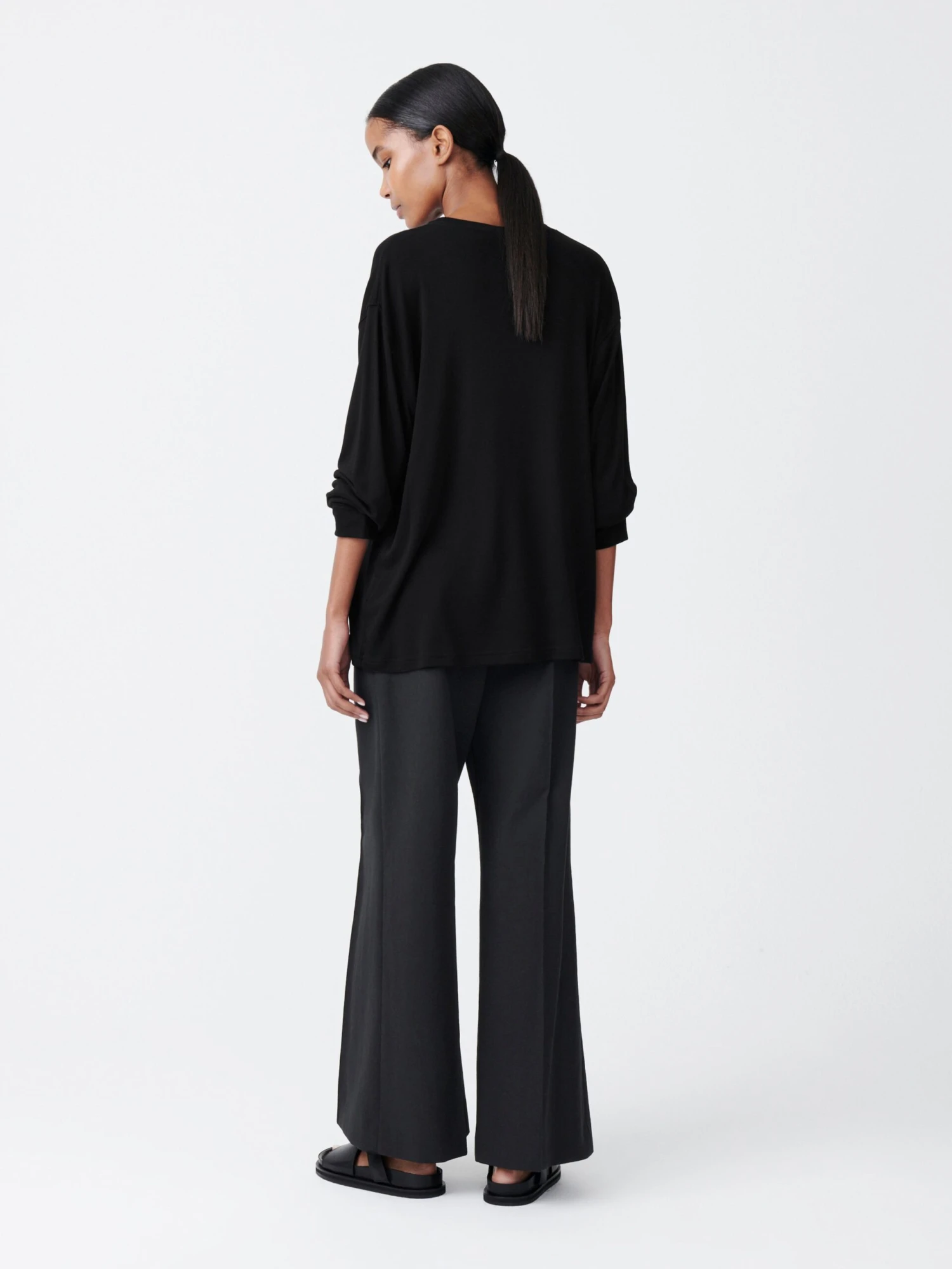 Studio Nicholson Simmons Lyocell T-Shirt In Black 4 Studio Nicholson Simmons Lyocell T-Shirt In Black - Image 4