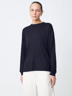 Studio Nicholson Simmons Lyocell T-Shirt In Darkest Navy