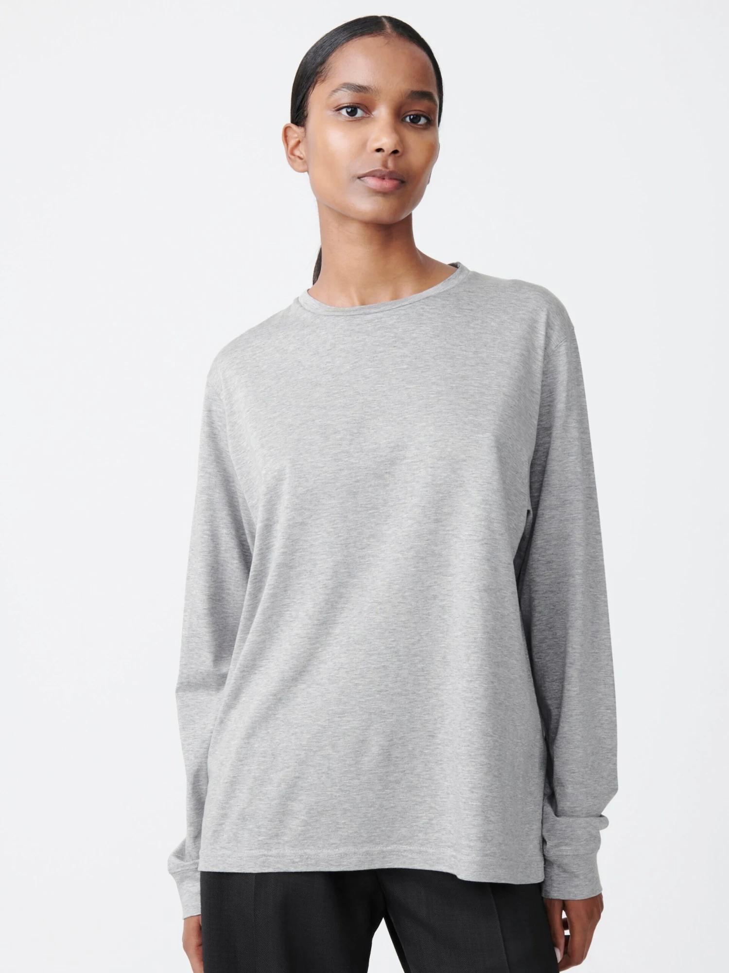 Studio Nicholson Simmons T-Shirt In Grey Marl 1 Studio Nicholson Simmons T-Shirt In Grey Marl