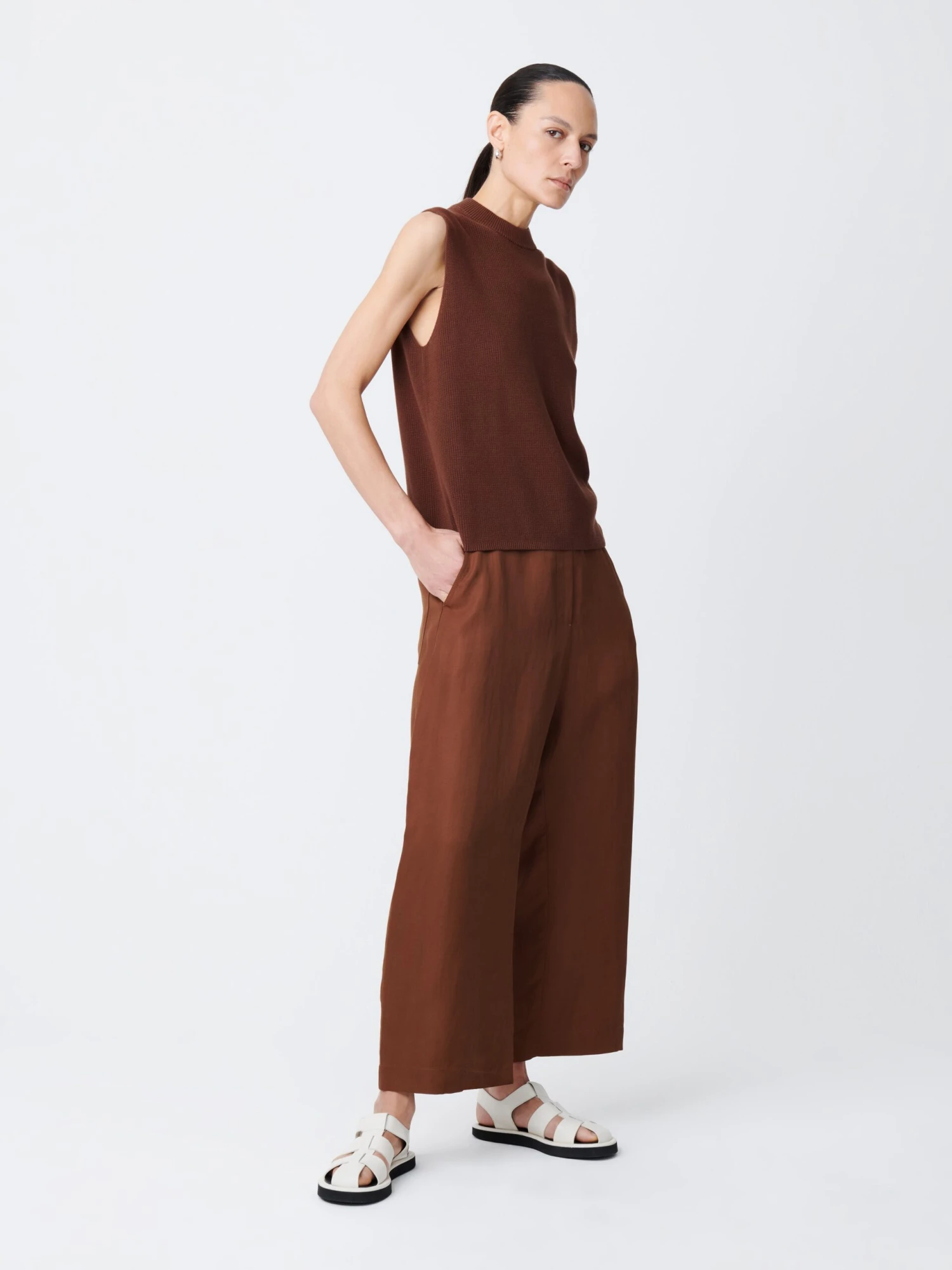 Studio Nicholson Sumire Top In Carob Brown 2 Studio Nicholson Sumire Top In Carob Brown - Image 2