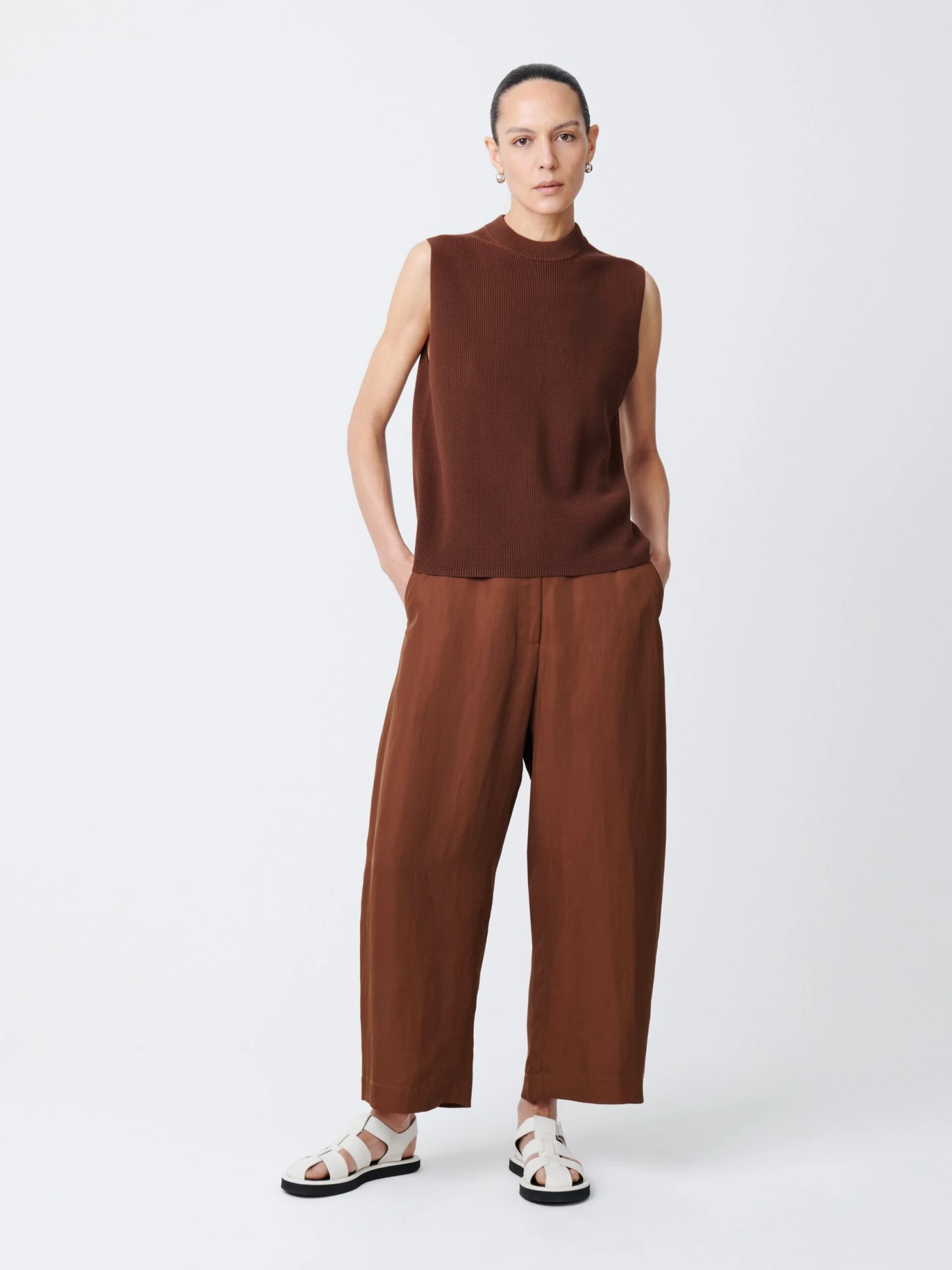 Studio Nicholson Sumire Top In Carob Brown 1 Studio Nicholson Sumire Top In Carob Brown