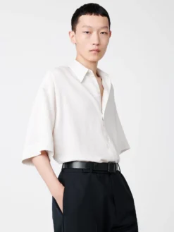 Studio Nicholson Sorono Shirt In Black White 9 Studio Nicholson Sorono Shirt In Black White -Studio Nicholson SoronoSNM 1250CRINKLEFINESTRIPESHIRTinBlack White4 scaled