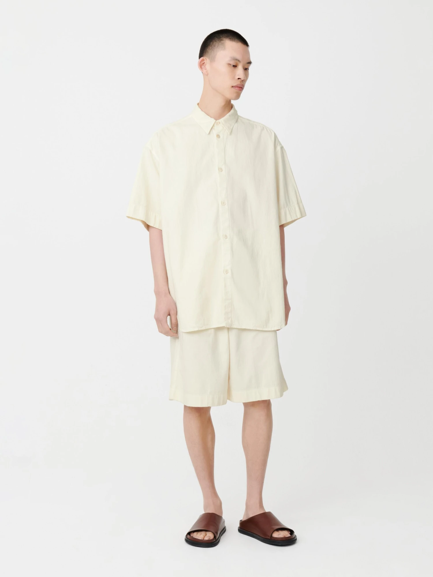 Studio Nicholson Sorono Denim Shirt In Parchment 2 Studio Nicholson Sorono Denim Shirt In Parchment - Image 2