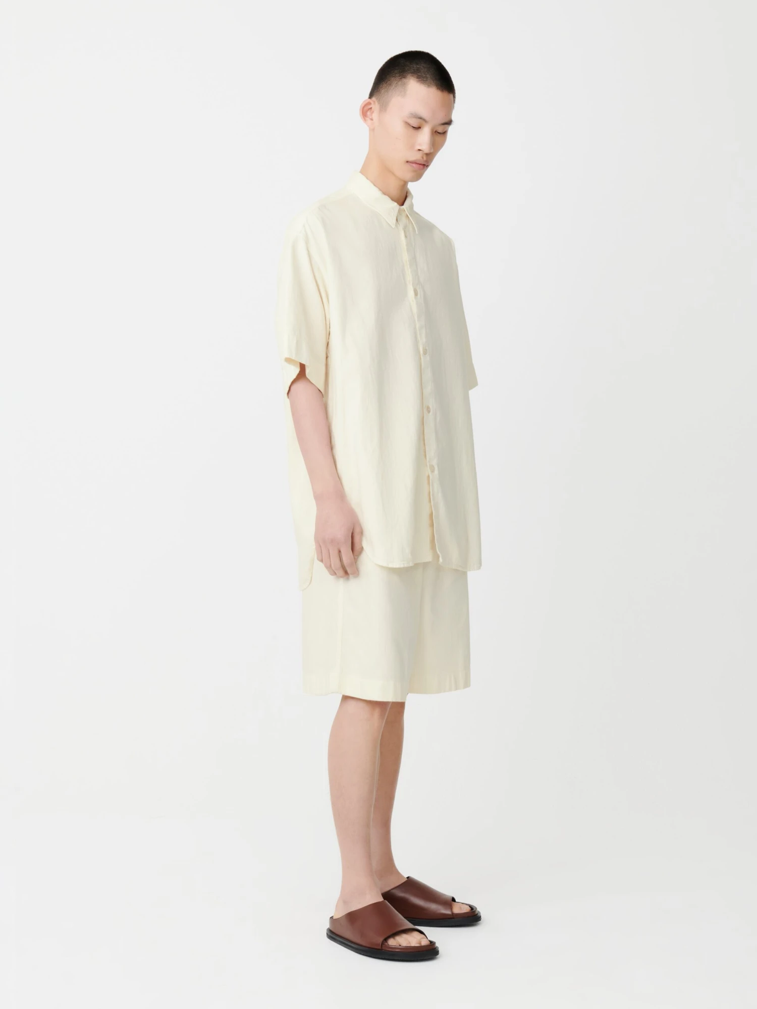 Studio Nicholson Sorono Denim Shirt In Parchment 3 Studio Nicholson Sorono Denim Shirt In Parchment - Image 3