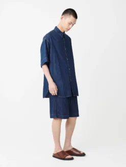 Studio Nicholson Sorono Denim Shirt In Indigo 10 Studio Nicholson Sorono Denim Shirt In Indigo -Studio Nicholson SoronoSNM 8838OzDenimShirtsIndigo1 scaled