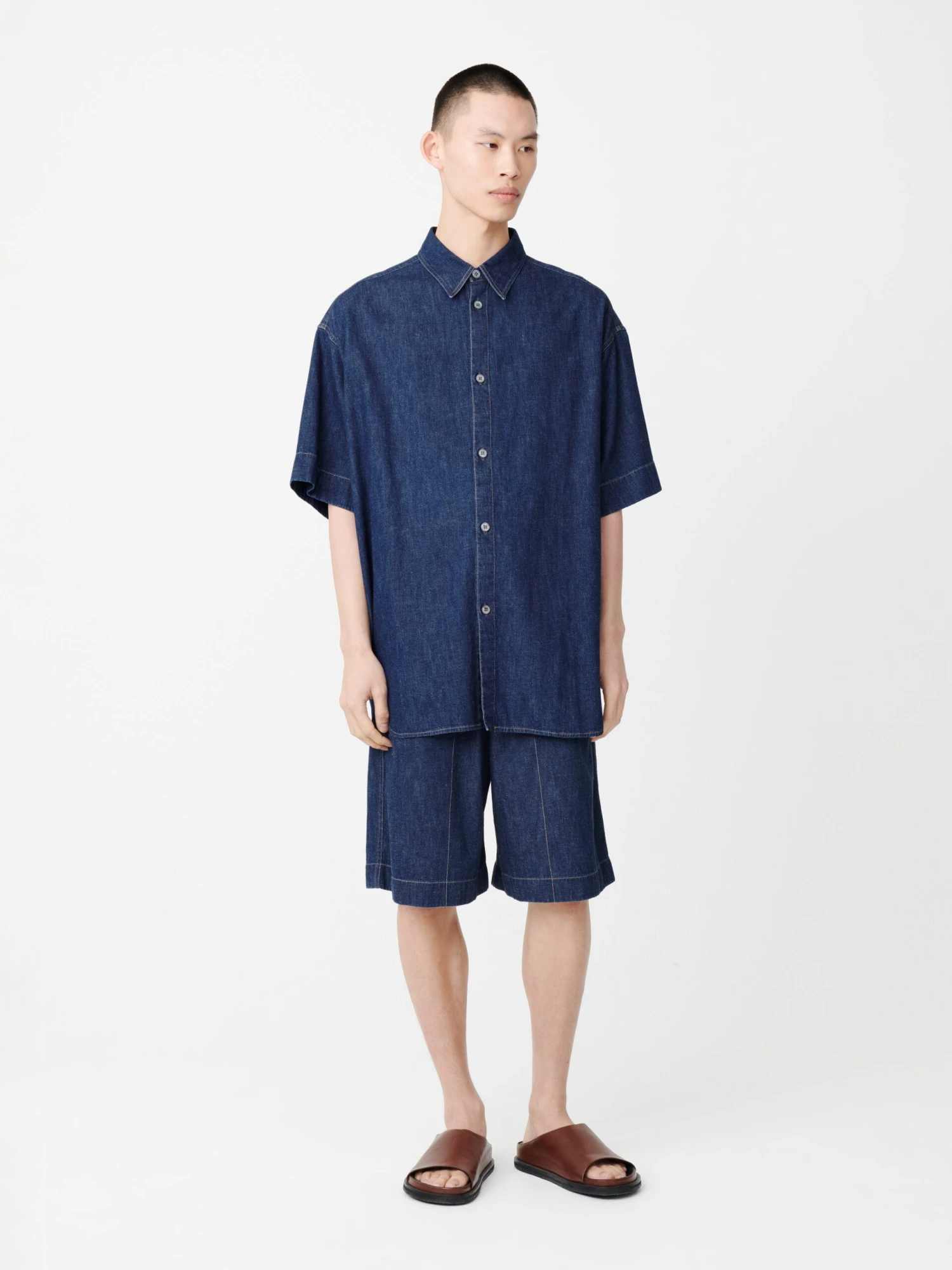 Studio Nicholson Sorono Denim Shirt In Indigo 2 Studio Nicholson Sorono Denim Shirt In Indigo - Image 2