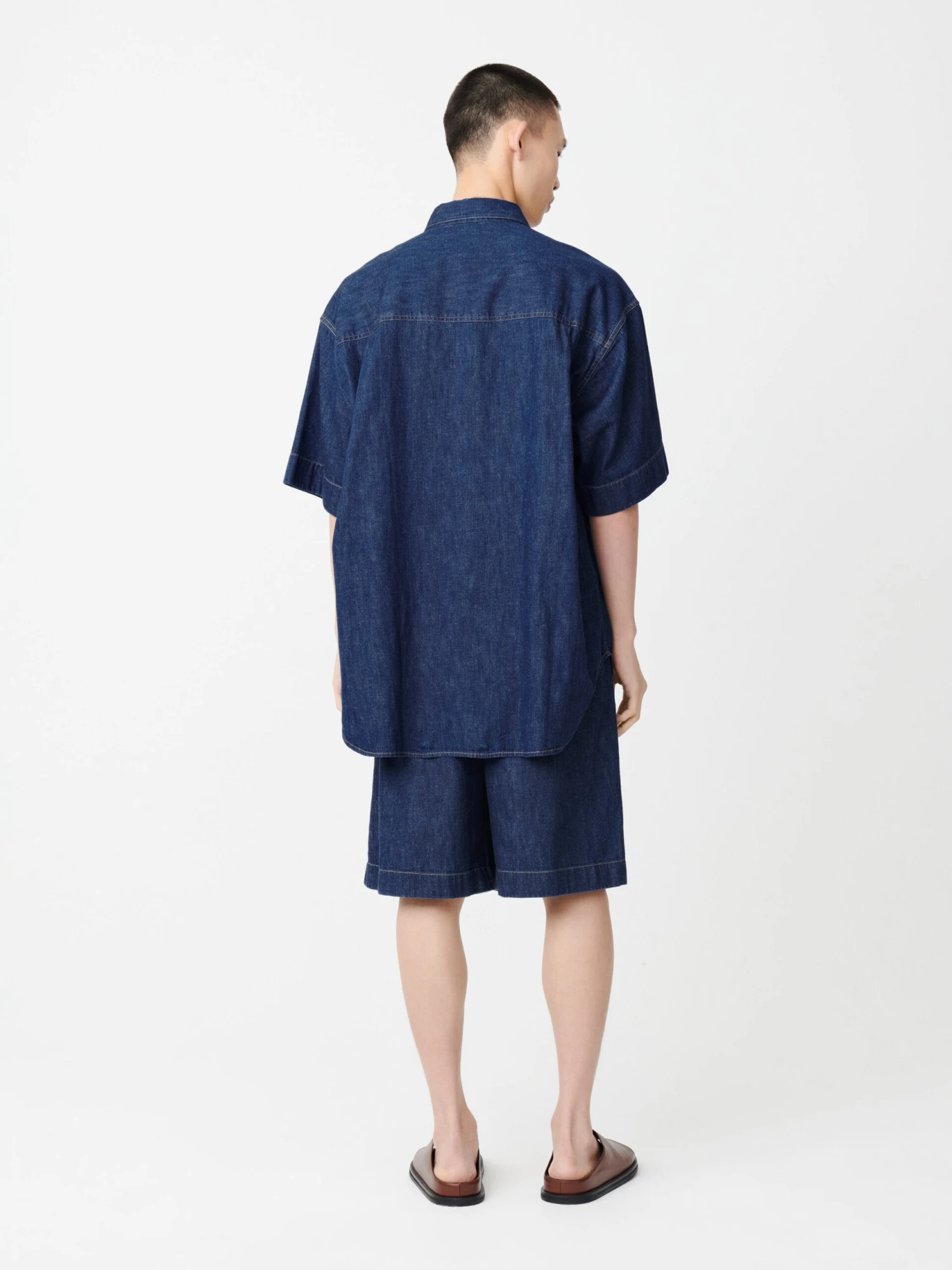 Studio Nicholson Sorono Denim Shirt In Indigo 4 Studio Nicholson Sorono Denim Shirt In Indigo - Image 4