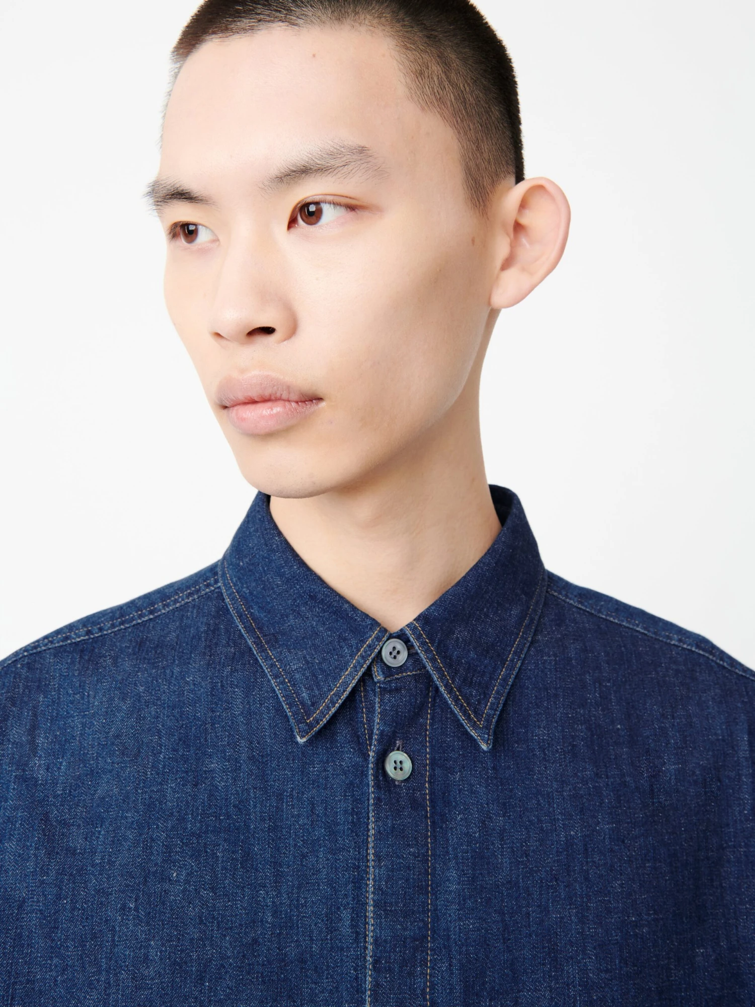 Studio Nicholson Sorono Denim Shirt In Indigo 5 Studio Nicholson Sorono Denim Shirt In Indigo - Image 5