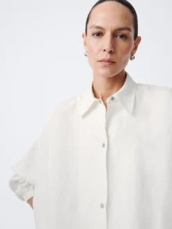 Studio Nicholson Sprung Jacket In Parchment -Studio Nicholson SprungSNW 1397ViscoseJacketParchment3 scaled