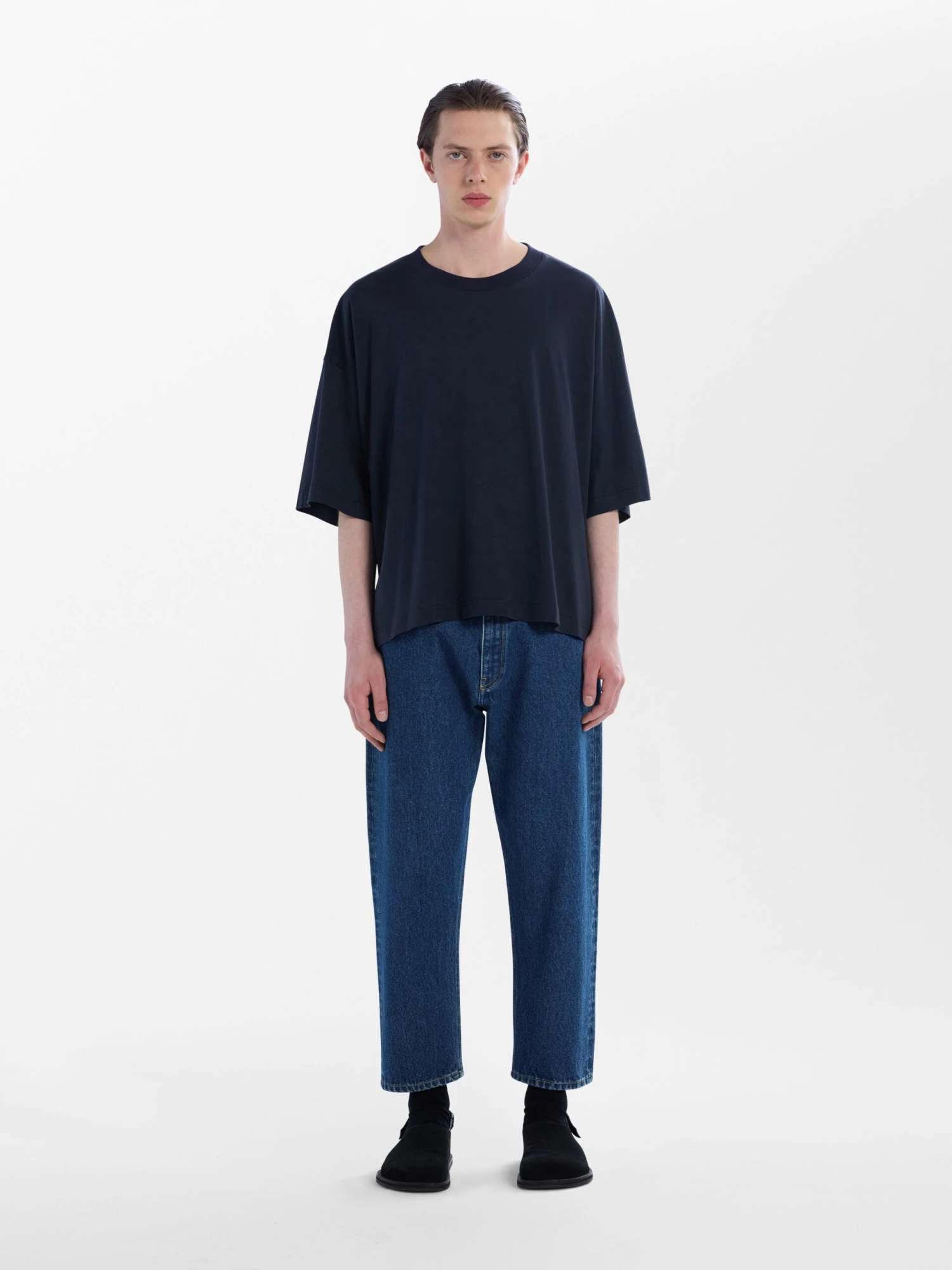 Studio Nicholson Tannaro Washed Denim Pant In Indigo 1 Studio Nicholson Tannaro Washed Denim Pant In Indigo