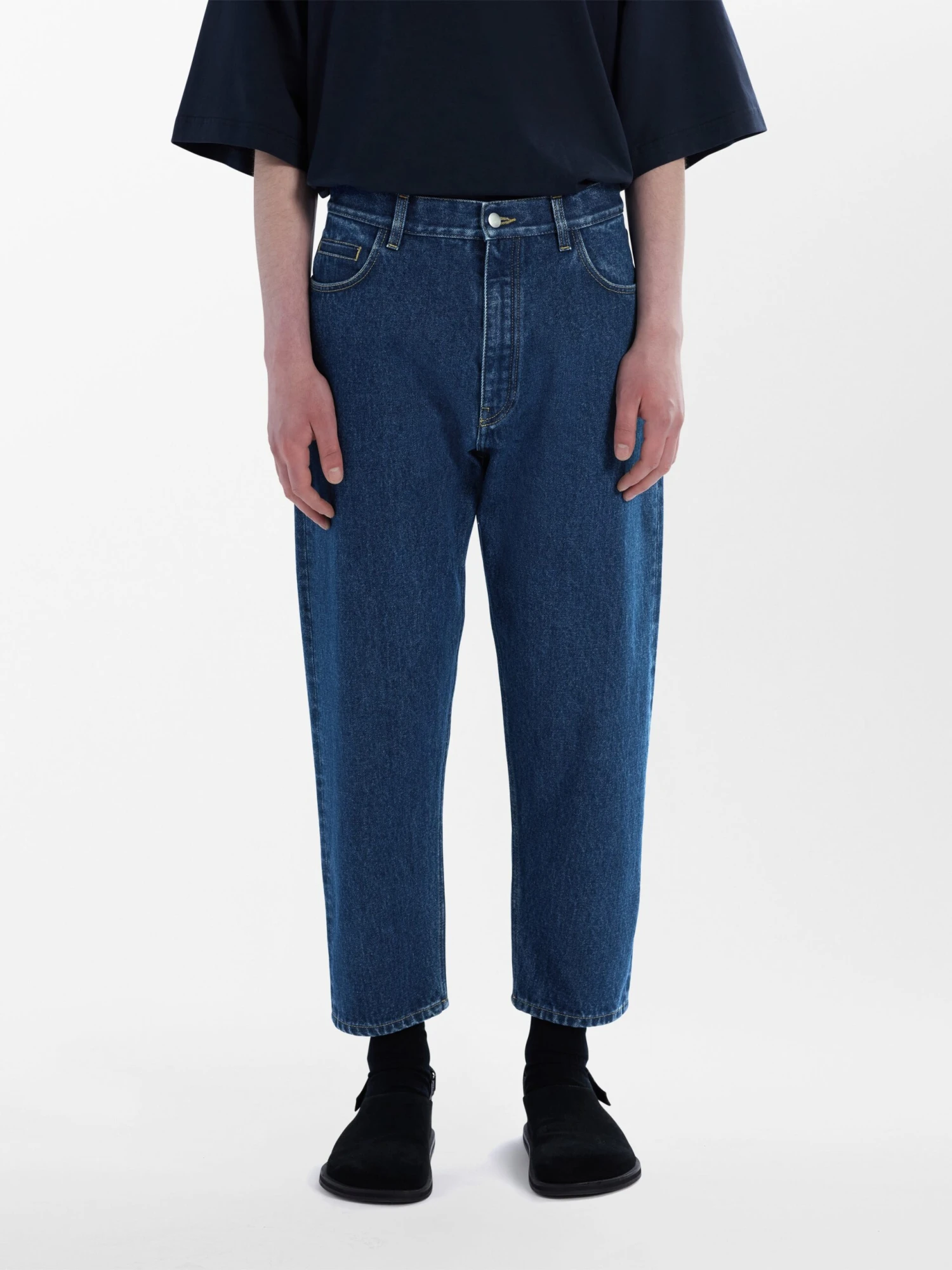 Studio Nicholson Tannaro Washed Denim Pant In Indigo 4 Studio Nicholson Tannaro Washed Denim Pant In Indigo - Image 4