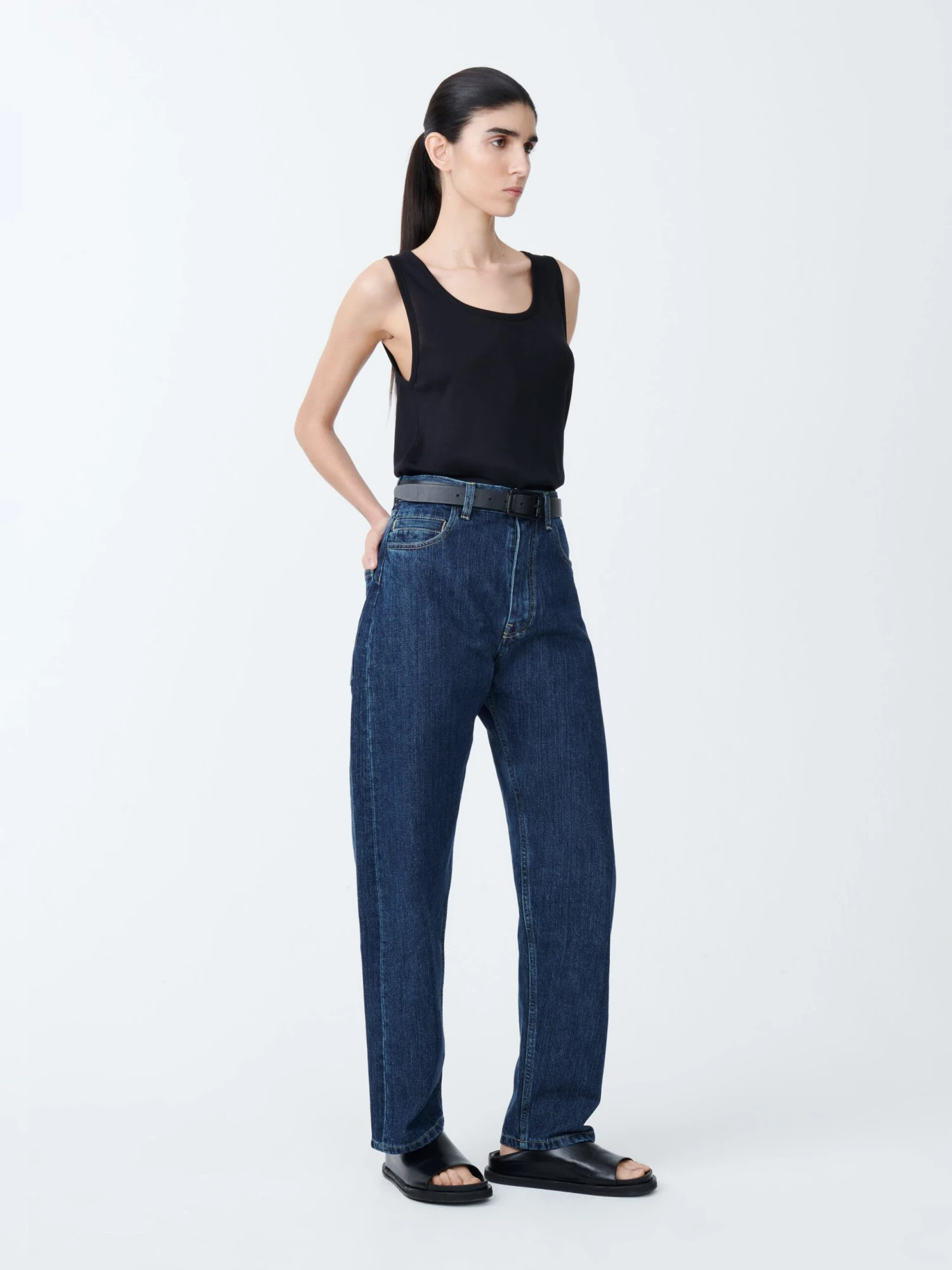 Studio Nicholson Tiago Denim Pant In Indigo 3 Studio Nicholson Tiago Denim Pant In Indigo - Image 3