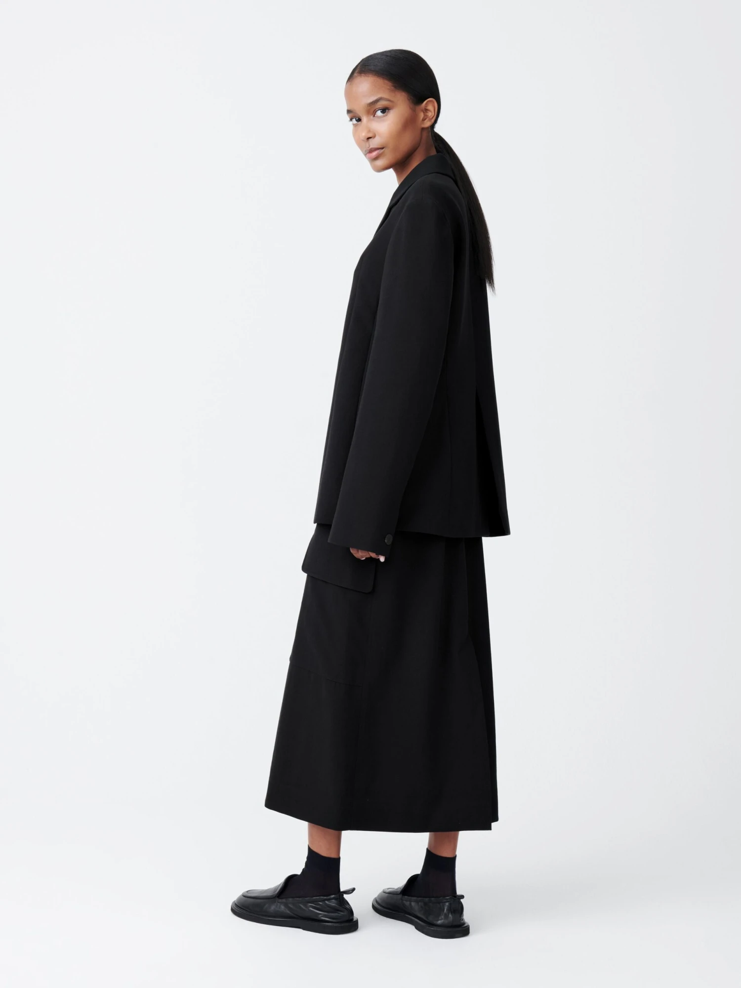 Studio Nicholson Tyrell Skirt In Black 3 Studio Nicholson Tyrell Skirt In Black - Image 3