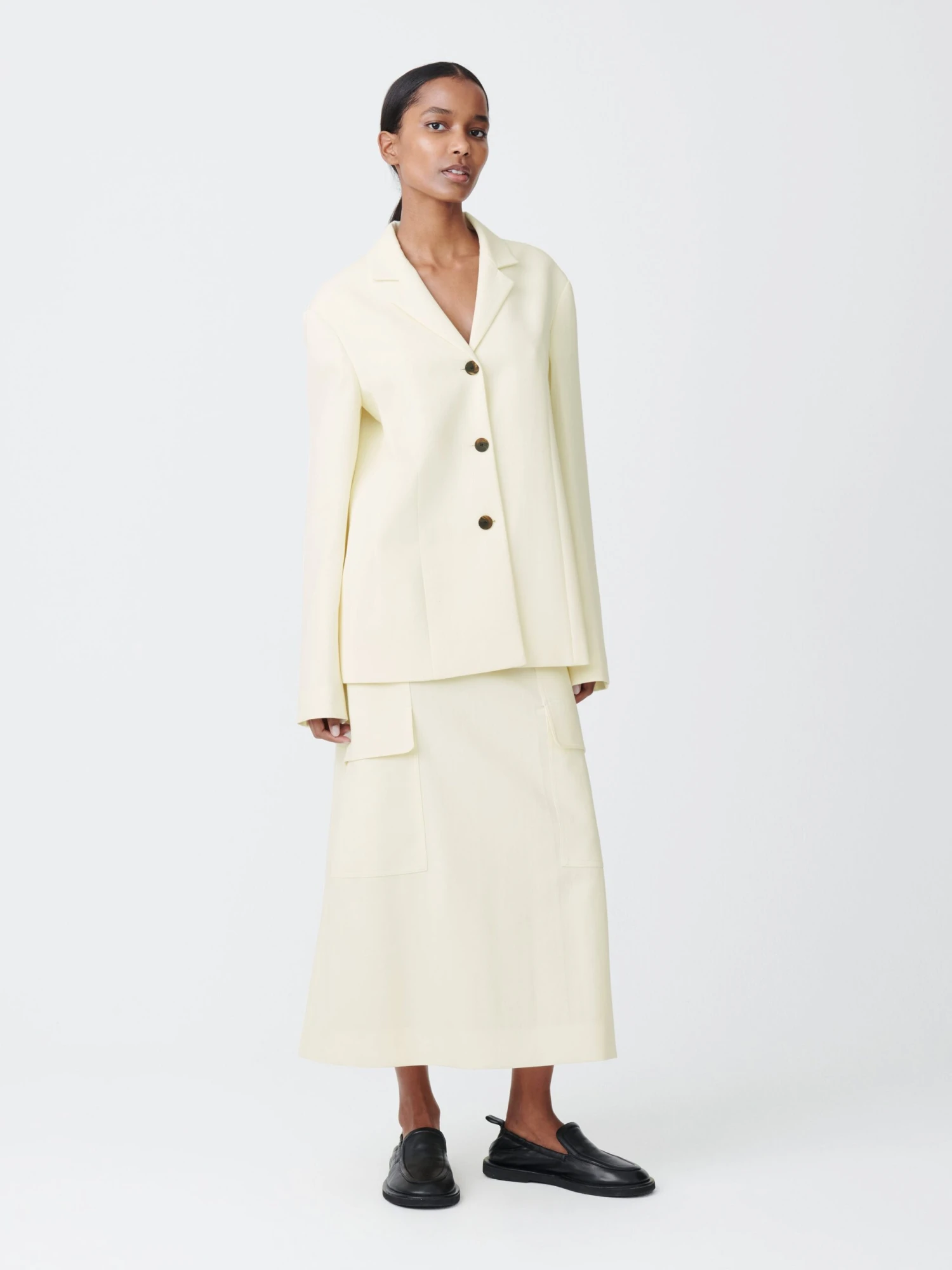 Studio Nicholson Tyrell Skirt In Parchment 2 Studio Nicholson Tyrell Skirt In Parchment - Image 2