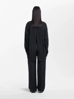 Studio Nicholson Valle Shirt In Black -Studio Nicholson VALLESHIRTBLACK2 scaled