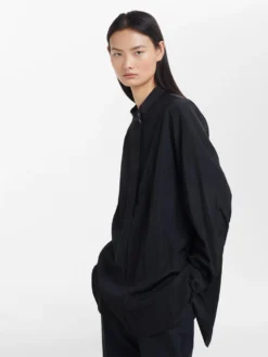 Studio Nicholson Valle Shirt In Black -Studio Nicholson VALLESHIRTBLACK3 scaled