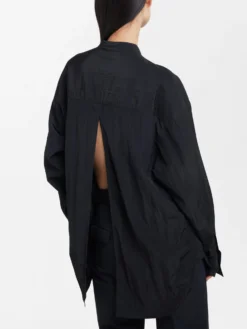 Studio Nicholson Valle Shirt In Black -Studio Nicholson VALLESHIRTBLACK4 scaled