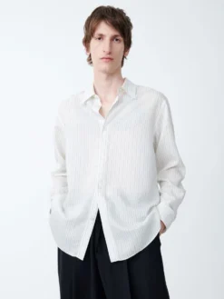 Studio Nicholson View Shirt In Ecru Black