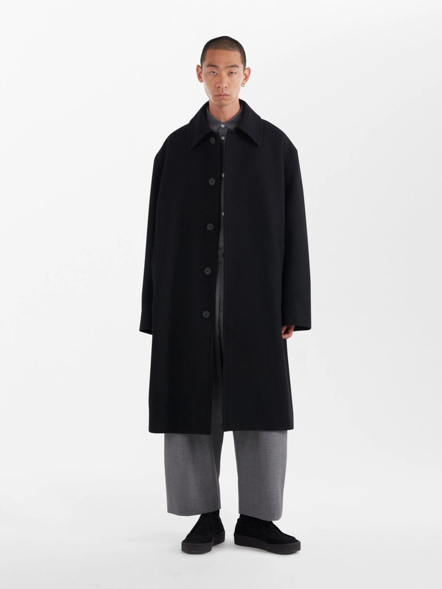 Studio Nicholson Wain Coat In Black 1 Studio Nicholson Wain Coat In Black