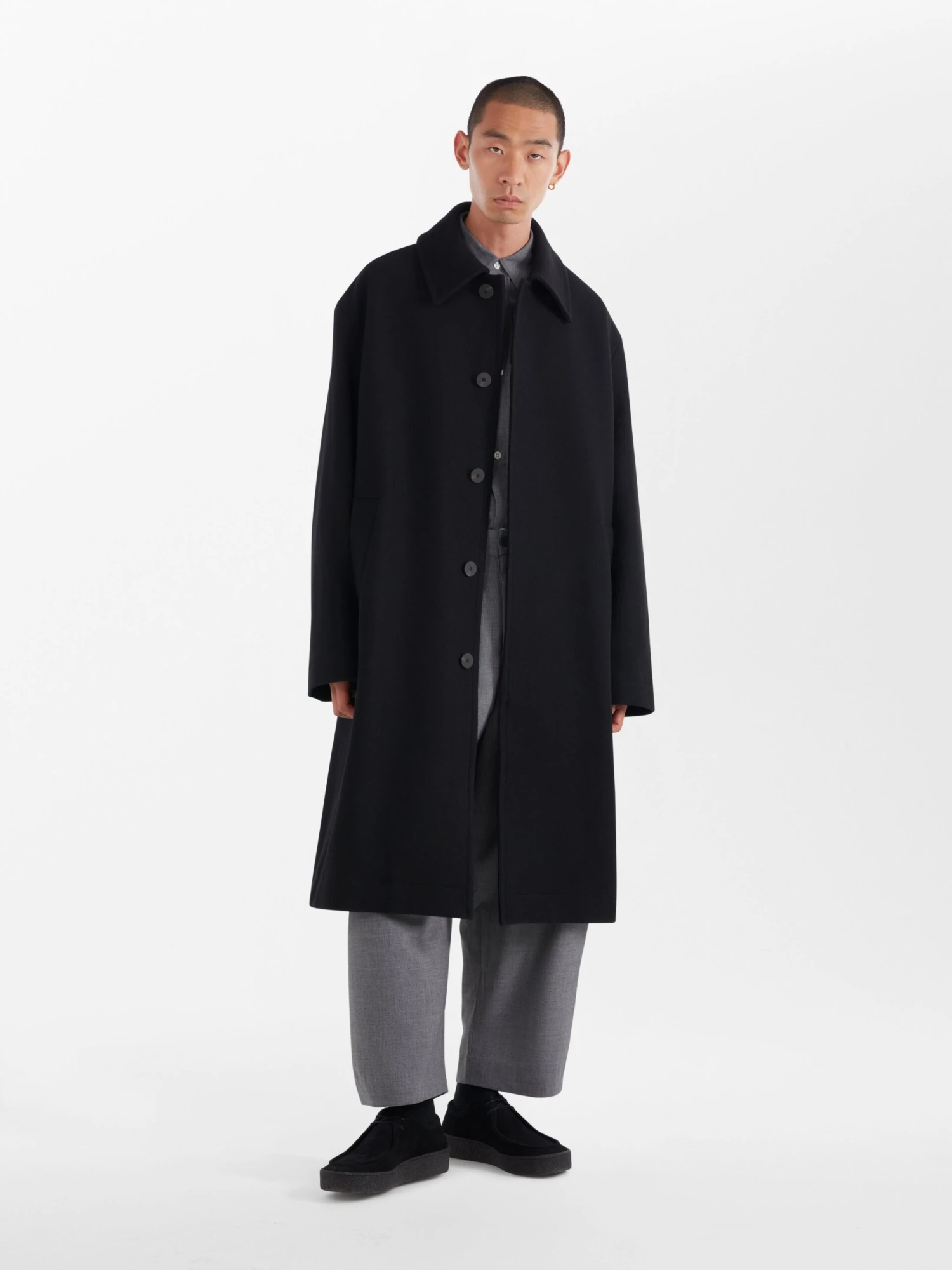 Studio Nicholson Wain Coat In Black 4 Studio Nicholson Wain Coat In Black - Image 4