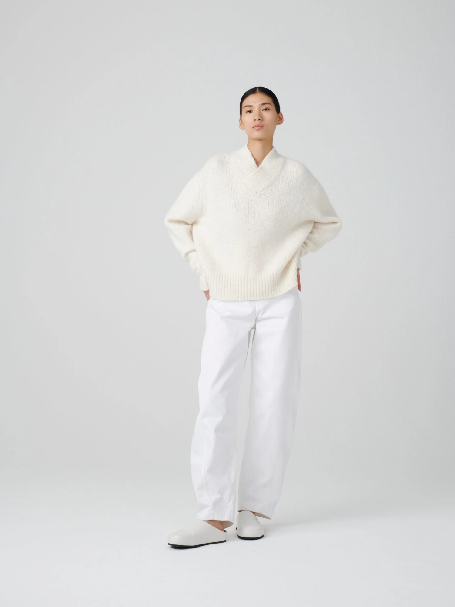 Studio Nicholson Women's Wearing Clog In Milk 6 Studio Nicholson Women's Wearing Clog In Milk - Image 6