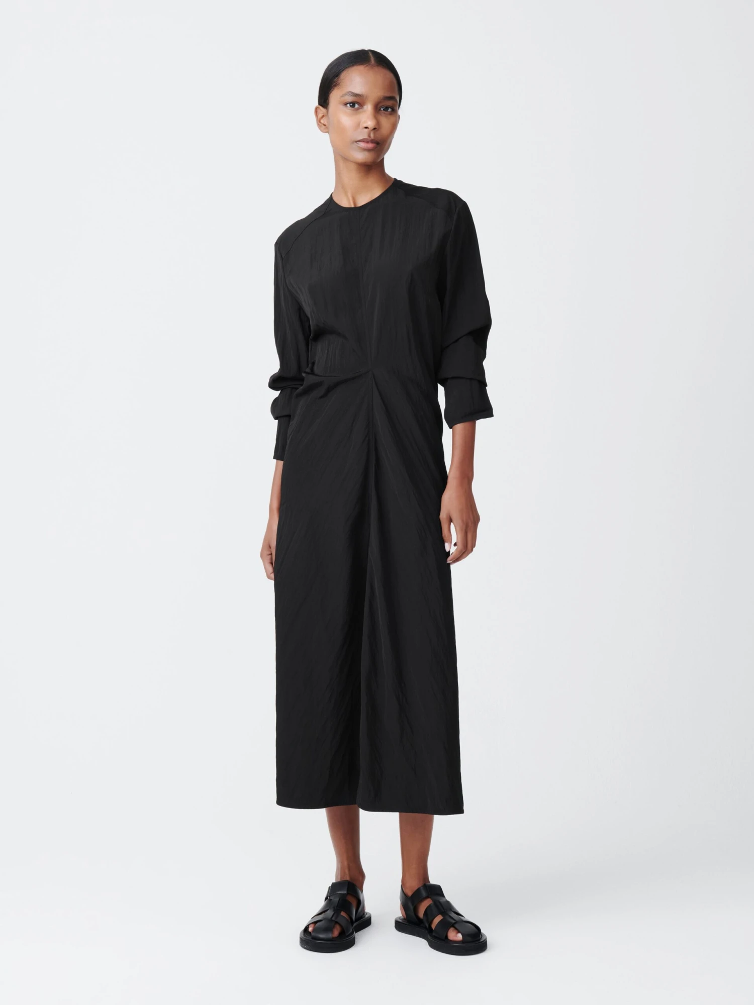 Studio Nicholson Welles Dress In Black 1 Studio Nicholson Welles Dress In Black