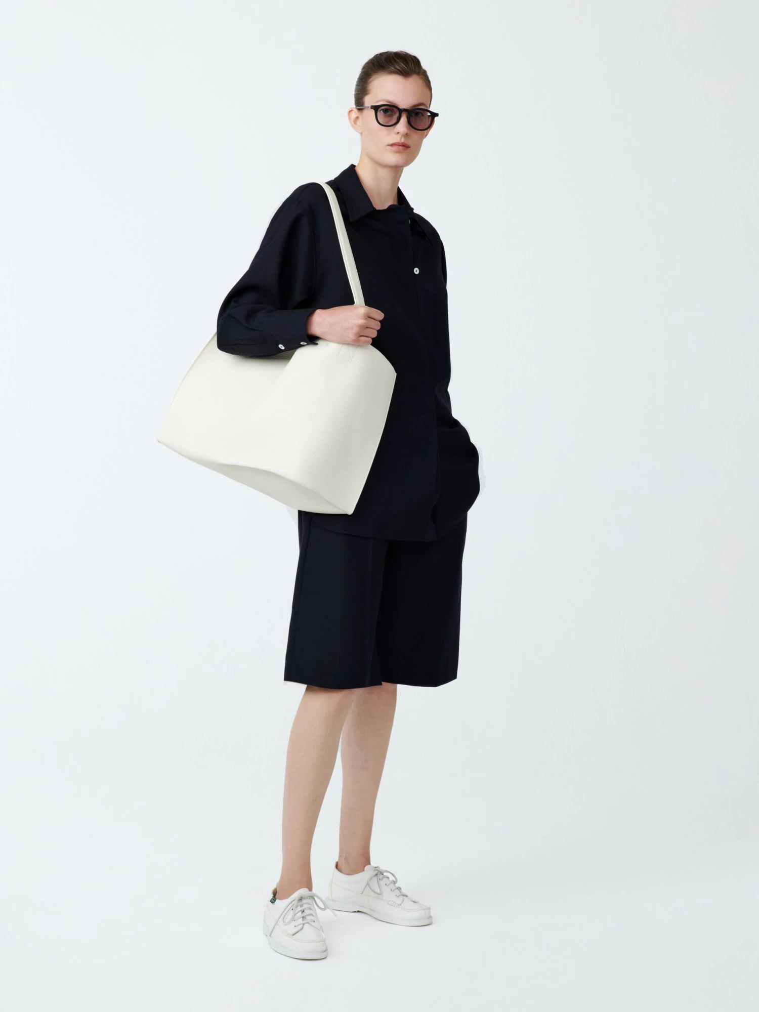 Studio Nicholson Wilton Tropical Wool Shirt In Darkest Navy 2 Studio Nicholson Wilton Tropical Wool Shirt In Darkest Navy - Image 2