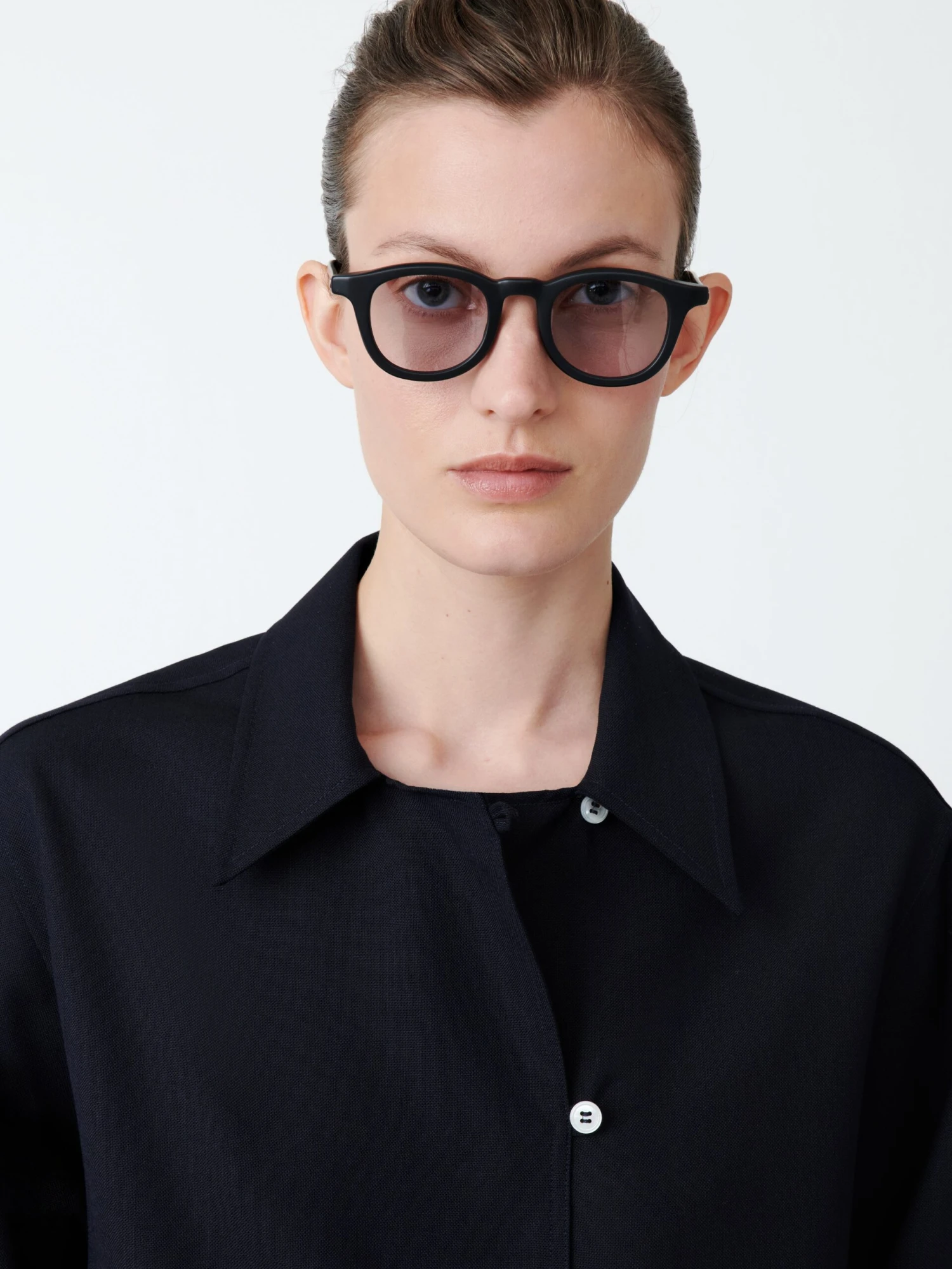 Studio Nicholson Wilton Tropical Wool Shirt In Darkest Navy 5 Studio Nicholson Wilton Tropical Wool Shirt In Darkest Navy - Image 5