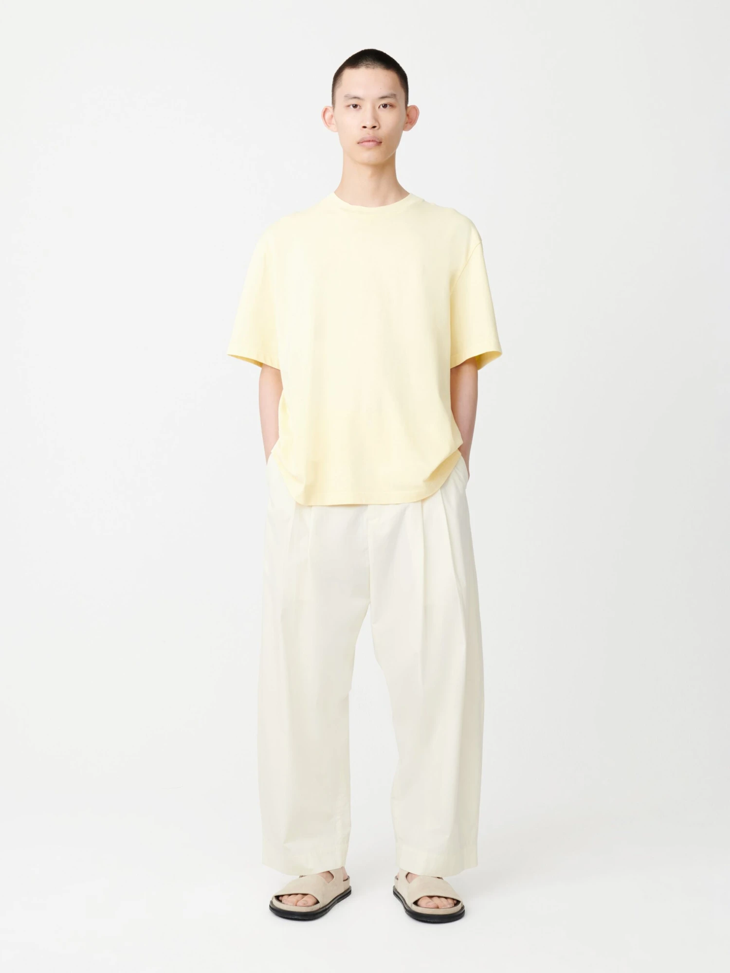 Studio Nicholson Yale Pant In Parchment 1 Studio Nicholson Yale Pant In Parchment