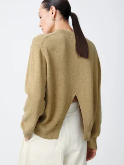 Studio Nicholson Yuri Knit In Sand -Studio Nicholson YuriSNW 1356RibbonKnitwearSand4 scaled