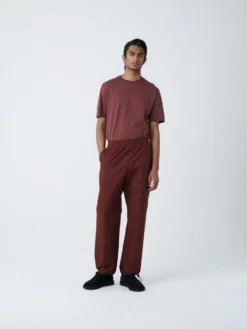 Studio Nicholson Zephyr Coated Cotton Pant In Chestnut