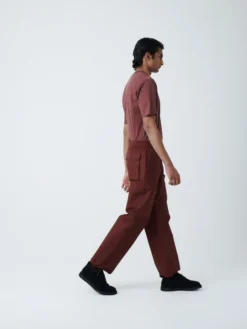 Studio Nicholson Zephyr Coated Cotton Pant In Chestnut -Studio Nicholson ZEPHYRPANTCHESTNUT3 scaled